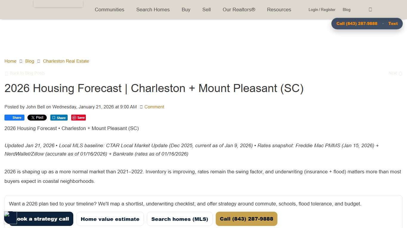 2026 Charleston Housing Market Forecast Mount Pleasant SC Rates, Prices & Predictions